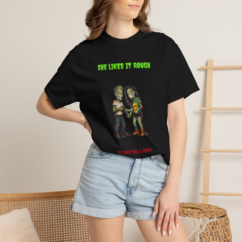 She Likes It Rough — Zombie Couple Tee (18+)