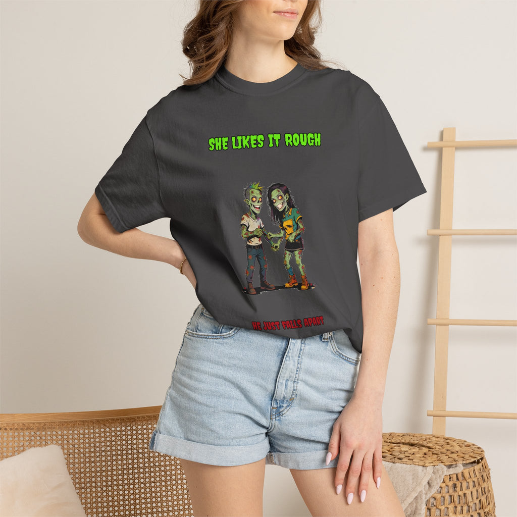 She Likes It Rough — Zombie Couple Tee (18+)