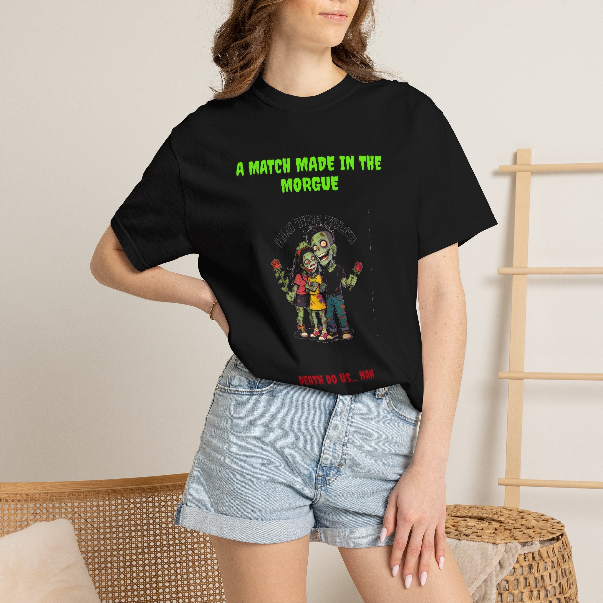 A Match Made In The Morgue — Zombie Couple Tee
